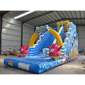 Vendita calda di alta qualità in PVC <span class=keywords><strong>Spongebob</strong></span> tema dei cartoni animati scivolo acquatico commerciale scivolo gonfiabile - Product Image 2