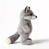 Boneka Rubah Abu-abu Baru, Mainan Hewan Boneka Plush yang Lucu, Boneka Rubah Abu-abu yang Dapat Dikustomisasi, Boneka Plush Hewan Rubah Abu-abu