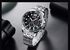 Men's sports watch multi-functional chronograph quartz <b>wristwatch</b> versatile for business and casual occasions - Product Image 5