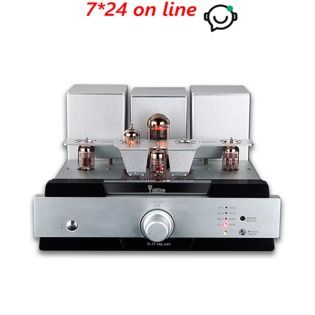 W-010 YAQIN B-2T Vacuum Tube Preamp Pre-amplifier Preamplifier 5AR4*1 EL84*1 12AX7*2 12AU7*2 With Remote Control AC110~220V