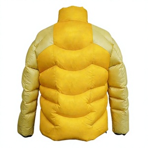 Chaqueta Acolchada para Hombre con Bloques de Color, Cuello Alto, Cierre de Cremallera, Cortavientos, Ropa Exterior Casual de Invierno, Acolchado Grueso de Poliéster - Product Image 3