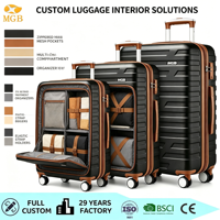 Venta caliente ABS Juego de equipaje 6 piezas Hardside Extensible Maletas con ruedas giratorias TSA Lock Carry on Women
