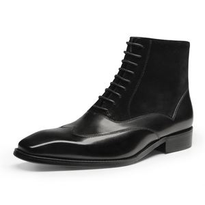 Bottes en cuir pour homme de qualité supérieure, nouvelles bottes d'hiver en cuir véritable, style britannique, pour la marche en plein air - Product Image 6