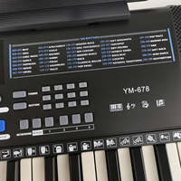 61-Key Black Electric Piano Stand Plastic Toy Keyboard for Beginners Children's Multi-Function Electronic Organ Gift