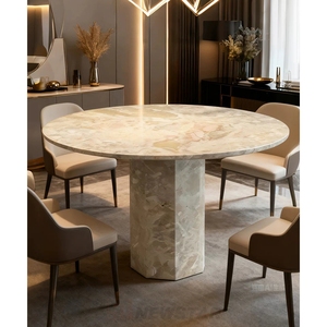 Modern Living Room Marble European Coffee <b>Table</b> Minimalist Design Round Shape <b>Dining</b> - Product Image 3