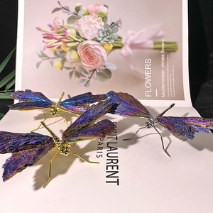 Bán Buôn Tinh Thể Tự Nhiên Aura Đen Tourmaline Mạ Điện Chữa Bệnh Con Chuồn Chuồn Đá Cho Trang Trí Nội Thất - Product Image 5