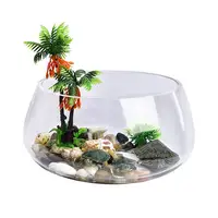 Aeofa-cuenco de cristal para peces dorados, pequeño y creativo, ecológico, para el hogar, oficina, sala de estar, lucha de tortugas