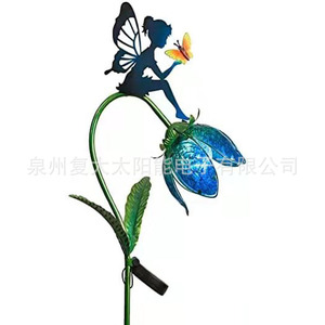 Solar Fairy Iron Art Lamp Led <b>Ground</b> <b>Stake</b> Outdoor Garden Lawn Decoration Fairy Butterfly Light - Product Image 4