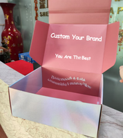 Cajas de Envío de Burbujas de Polietileno Ecológicas Rosas con Logotipo Personalizado, Cajas de Cartón para Envíos de Pequeñas Empresas, Embalaje para Esponjas Cosméticas