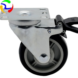 1/2/3/4/5/6 Zoll PVC-Rollen rotierende Universal bremslicht Industrie rollen Einkaufs wagen Rollen Wagen Lenkrad - Product Image 2