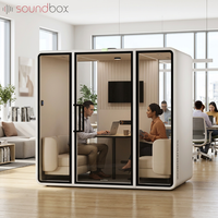 Nouvelle conception de cabine de réunion insonorisée professionnelle pour 4 personnes, bureau acoustique pour appels téléphoniques