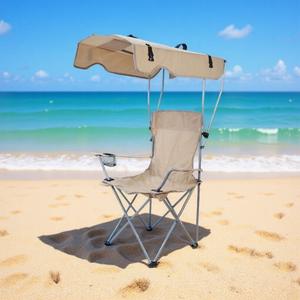 Silla Plegable con Sombrilla, Portátil para Exteriores, Doble Uso con Reposabrazos y Diseño de <span class=keywords><strong>Director</strong></span>, para Camping y Pesca - Product Image 4