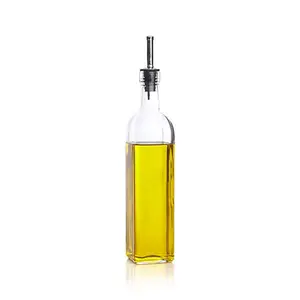 100ml 250ml 500ml 750ml Klarglas Olivenöl flaschen im traditionellen Stil Quadratische Speiseöl flaschen Glases sig flaschen