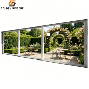 Porte coulissante en verre multipanneaux GS pour intérieur avec écran en acier inoxydable, verre simple - Product Image 2