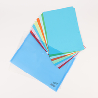 Carpeta de bolsillo de sobres de PP de plástico transparente impresa personalizada, bolsa de archivo A4 con botón a presión para organización y archivo de documentos A5