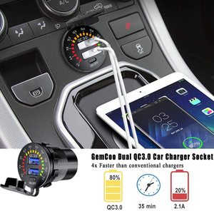 <span class=keywords><strong>Chargeur</strong></span> de voiture double USB QC3.0 12V 24V à charge rapide avec voltmètre LED et interrupteur tactile pour <span class=keywords><strong>bateau</strong></span>, moto, SUV - Product Image 6