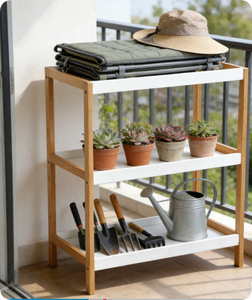 Wooden Display Shelf,3 Tier Wood Storage Rack for House,Livingroom,<strong>Bedroom</strong>,Wooden Shoe Rack <strong>Vanity</strong> Bathroom Stand - Product Image 4