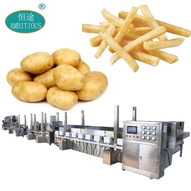 Half-Fried Potatoes Line Capacity 500Kg Potato French Fries Line Gas Frying Automatic Frozen French Fry Productionn Line Machine