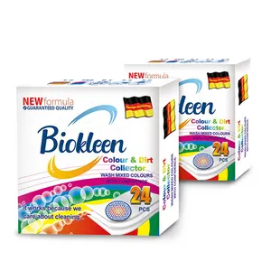 Bio kleen Neues Produkt 24PCS x 12BOX Mix Waschen Reinigungs werkzeug Farbstoff fänger In-Wash Farb-und Schmucks ammler Color Grabber Wäsche