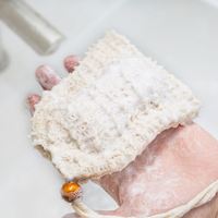 Sacs économiseurs de savon en sisal naturel et lin, pochettes exfoliantes pour savon, support en filet, éponge corporelle, sacs de rangement moussants pour la douche