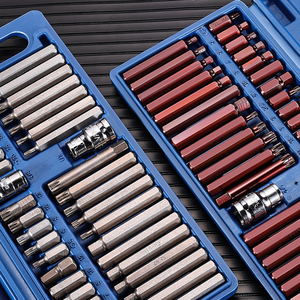 40pcs Metric Socket <b>Set</b> 1/2'' 3/8'' Adaptor Drive Shank Hex Torx Spline Star Impact OEM Chrome Vanadium Steel Hard Case Hand - Product Image 2