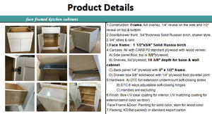 أثاث منزلي حديث خزانة مطبخ RTA مفككة باللون الرمادي الأبيض - Product Image 5