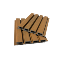 Decorative WPC Wood Slat Panel for Acoustic Interior Wall Cladding and Modern Home & Commercial Room Decoration