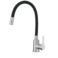 Robinet de cuisine moderne en acier inoxydable 304 à 2 fonctions, à un seul trou, à montage sur plan, pour usage hôtelier, rotation à 360 degrés