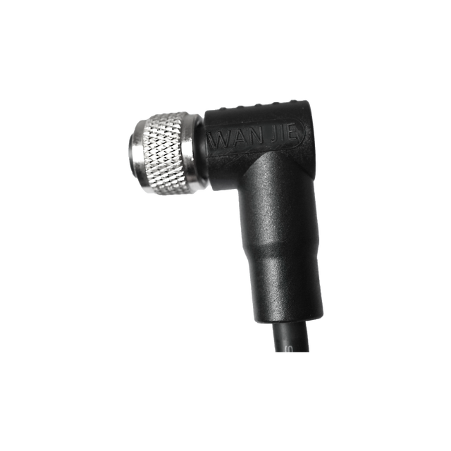 M12 A/B/C/D Coding Female Angled Molded Cable Connector, Unshielded, IP67 3/4/5/6/8/12/17 Pin Industrial Cable Assembly