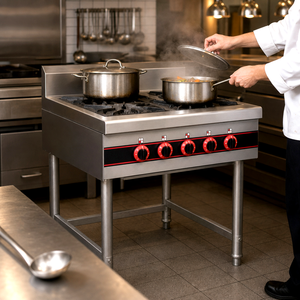Nuovo Arrivo: Cucina a <span class=keywords><strong>Gas</strong></span> Commerciale Standard da Esportazione a 4 Fuochi con Forno per Pizza e <span class=keywords><strong>Griglia</strong></span> per Panetteria - Product Image 3