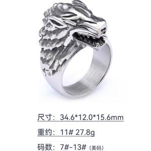 <span class=keywords><strong>Anneaux</strong></span> <span class=keywords><strong>de</strong></span> mode rétro et puissants à tête <span class=keywords><strong>de</strong></span> loup, bijoux fins, pour hommes et femmes - Product Image 5