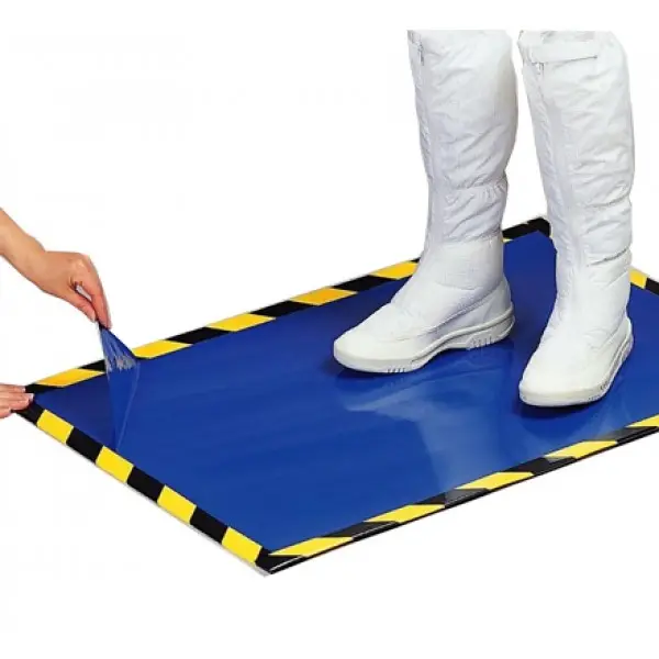 sticky mat Factory sales blue and white sticky PE film clean room floor mat tacky mats rubber