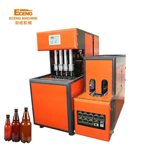 4 Cavity Semi Automatic Pet Bottle Blowing Machine / Plastic Bottle Manufacturer Machine Price