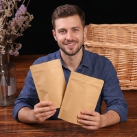 Sachet Doypack en papier kraft autoportant avec fermeture éclair pour emballage alimentaire épaissi et aluminisé pour jujubes et fruits secs