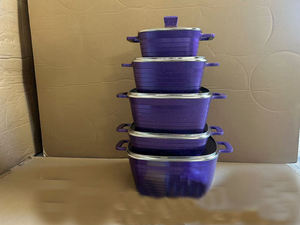 Lot de 10 casseroles carrées <span class=keywords><strong>en</strong></span> aluminium, 20/24/28/32 cm, avec faitout et poêle peu profonde 28 cm, revêtement antiadhésif effet marbre - Product Image 4