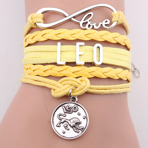 Infinite Love Woven Scorpio Pulsera <span class=keywords><strong>de</strong></span> constelación hecha a mano Pulseras <span class=keywords><strong>de</strong></span> pulsera del zodiaco para mujeres Hombres - Product Image 2