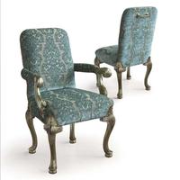 Fauteuil français de luxe en bois massif double face sculpté italien classique fauteuil européen toute la maison meubles chaise d'hôtel