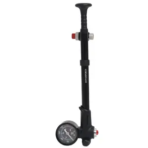 Ön çatal ve arka süspansiyon hava şoklar pompası hava boşaltma düğmesi ile ölçer taşınabilir bisiklet pompası PSI ile garantili siyah 300