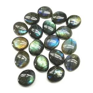 Factory Wholesale Natural Labradorite Oval Round Cut Cabochon Loose Gemstones For Jewelry Making