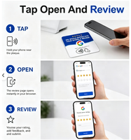 Plaque NFC de commentaires 213 pour restaurant, panneau de table NFC Google Review, acrylique imprimé sur mesure TaptoReview NFC