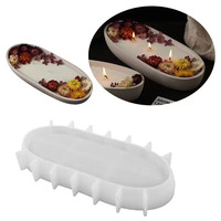Ovale Bougie Boîte Moule Résine Époxy Boîte De Rangement Plateau Bureau Décoration Coulée Moule DIY Béton Bougie Pot Pot De Fleurs Faisant Outil