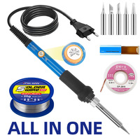 Kit de fer à souder à température réglable avec étui rigide, poignée en caoutchouc, stylo à souder, ensemble d'outils de réparation et de soudage, vente en gros