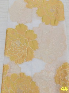 ผ้าลูกไม้ลายดอกไม้เนื้อผ้าโพลีเอสเตอร์เมทัลลิก 75gsm สำหรับชุดงานแต่งงาน งานปาร์ตี้ เนื้อผ้าบางเบา โปร่งแสง - Product Image 3