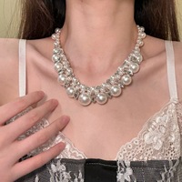 Collier ras du cou en bambou avec imitation de perles et zircon, style rétro vintage, bijoux élégants et raffinés pour femmes