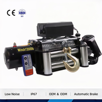 Treuil électrique 12V 5 tonnes CE avec frein automatique, télécommande sans fil, moteur CC, étanche et anti-saut pour le récupération de véhicules et de remorques