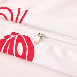 Ensemble de housse de <span class=keywords><strong>couette</strong></span> en forme de cœur, taille Queen, cœurs rouges et roses imprimés sur fond blanc, 3 pièces, ensemble de literie doux, léger et respirant - Product Image 2