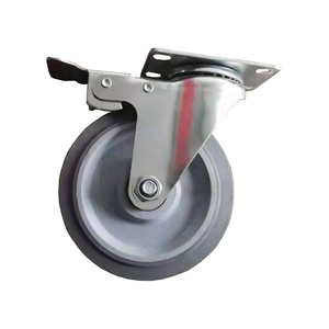 Mittelschweres Lenk rollen mit Bremse <span class=keywords><strong>TPR</strong></span> Lenkrädern 125mm - Product Image 1