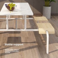 Ensemble de chaises modernes de table à manger de cantine scolaire en métal hautement ignifugé pour restaurant, hôtel et hôpital