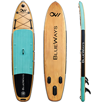 Planche de paddle gonflable à grain de bois, directement de l'usine, SUP polyvalente avec accessoires complets, certifiée CE