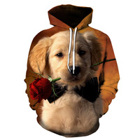 Sweat-shirts surdimensionnés en polyester marron pour hommes EVERTOP, OEM ODM, imprimés en 3D avec des motifs d'animaux d'anime, style printemps, sublimation, vêtements pour chiens